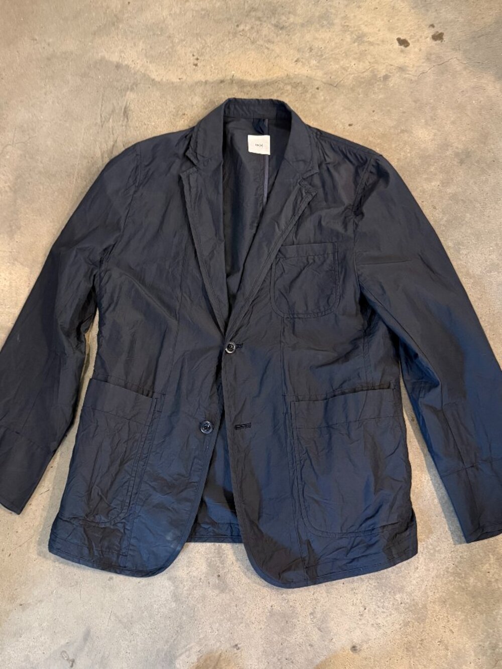 TS (S) Blazer 60/40 Cotton/Silk - Navy Blue - Size 4 (US L)